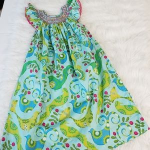 Little Threads 7 smocked peacock dress